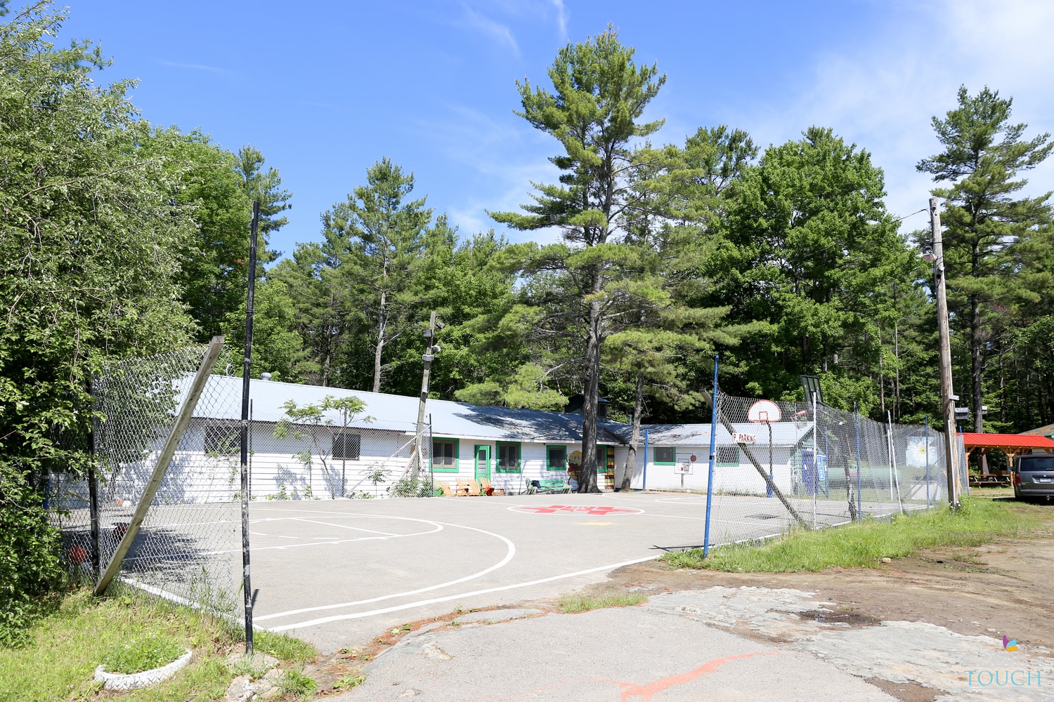 Basketball court dining room entrance